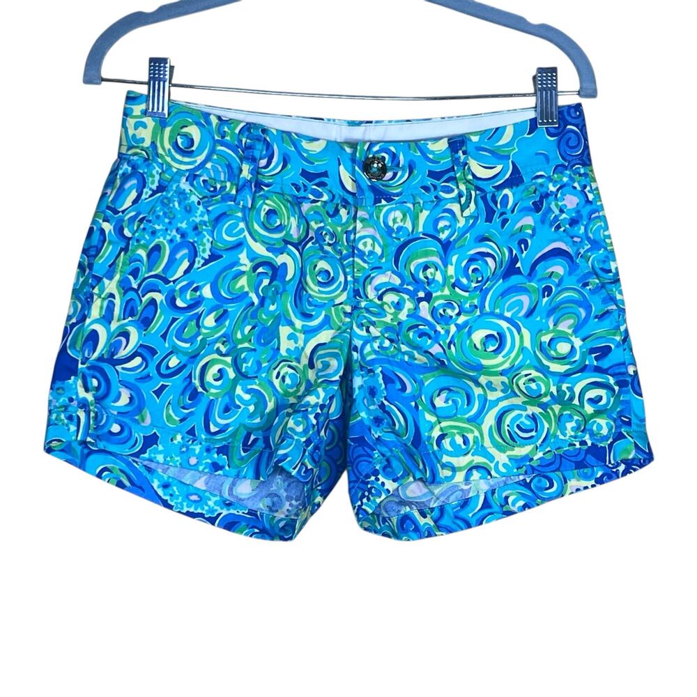 Lilly Pulitzer Women’s Lilly’s Lagoon Print Callahan Coastal Shorts 0 EUC